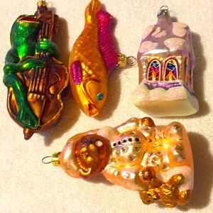 Four Christopher Radko ornaments